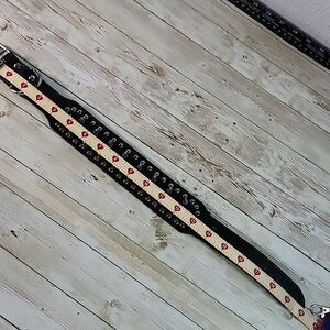 Studded Spiked Dog PU Smooth Black Leather Collar Punk Tough‎ Dog Medium